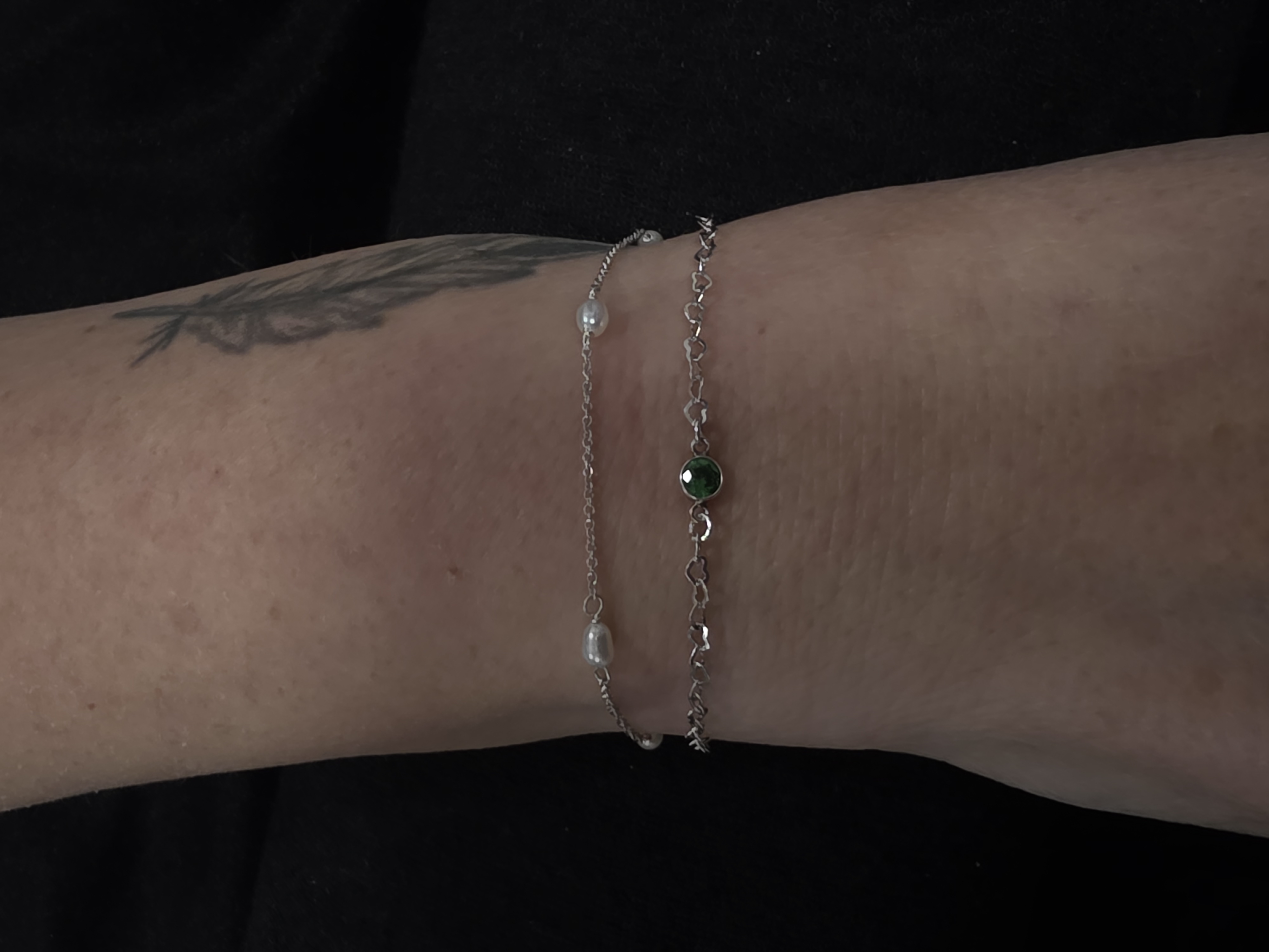 Permanent jewellery - bracelet, pearl and heart bracelets