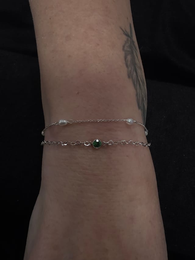 Permanent jewellery - bracelet, pearl and heart bracelets